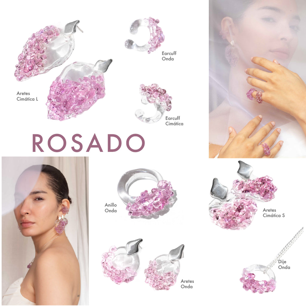 Aretes Onda S Rosado