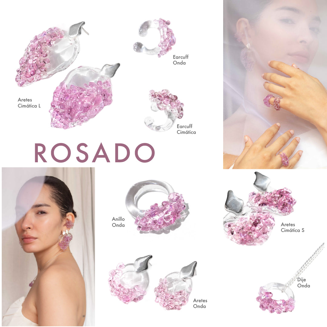 Aretes Onda S Rosado