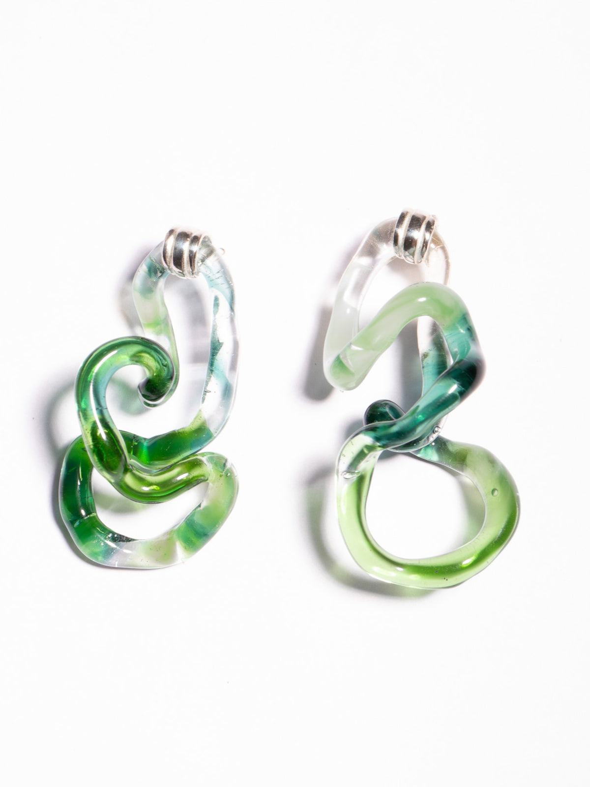 Aretes Interconexión L Verde Turquesa