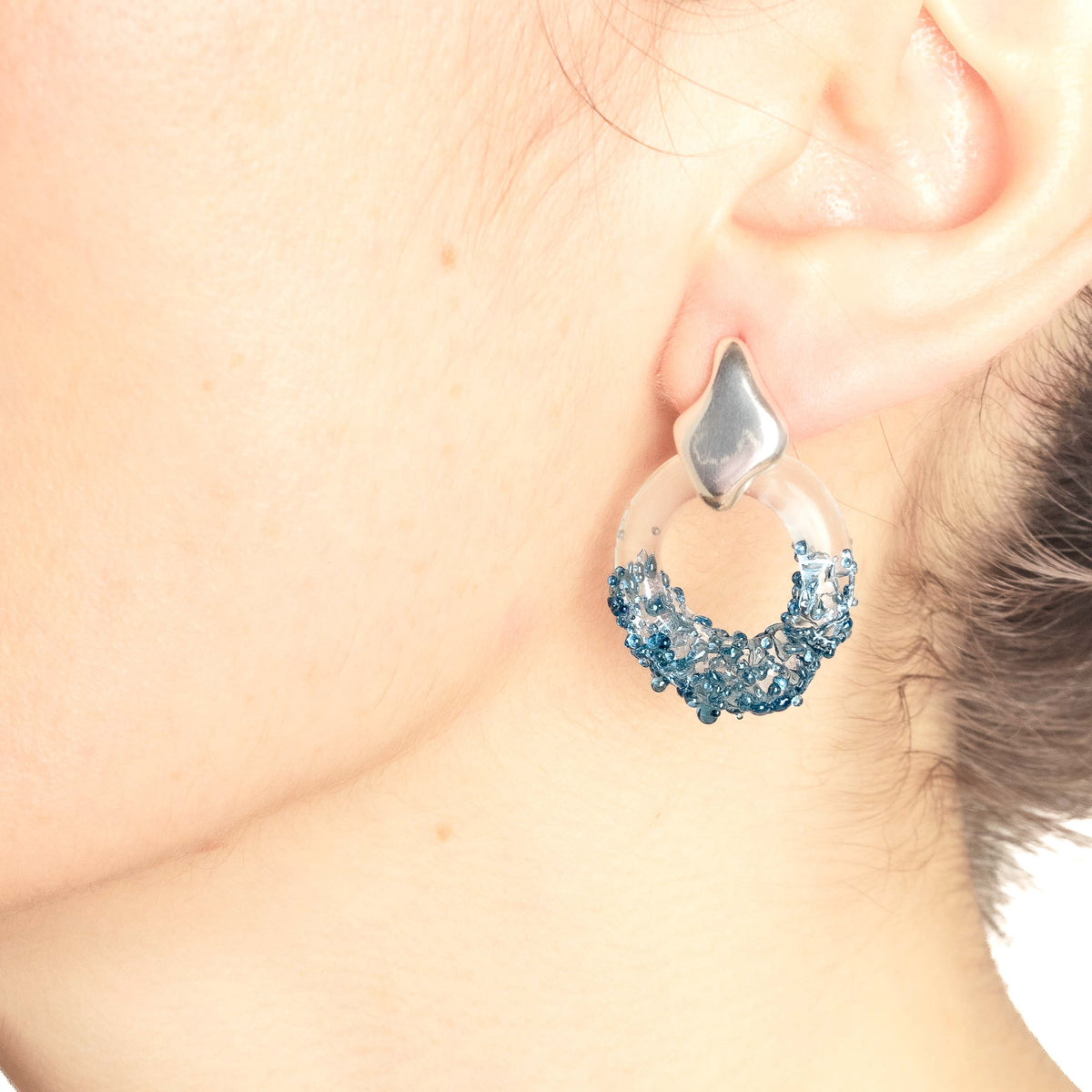 Aretes Onda S Azul