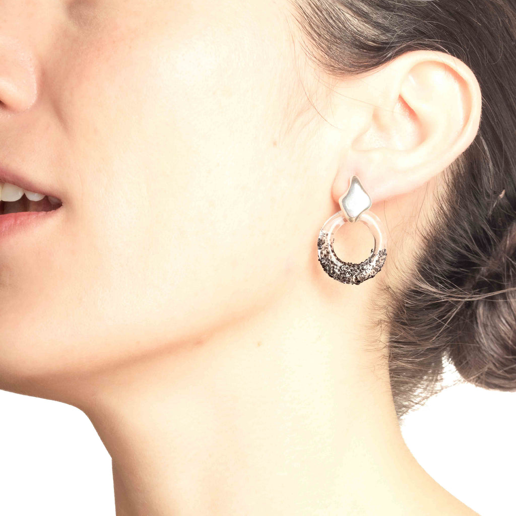 Aretes Onda S Negro