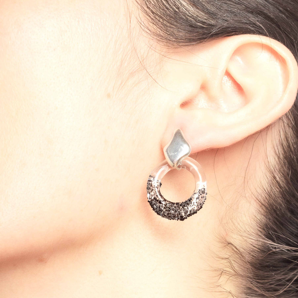 Aretes Onda S Negro