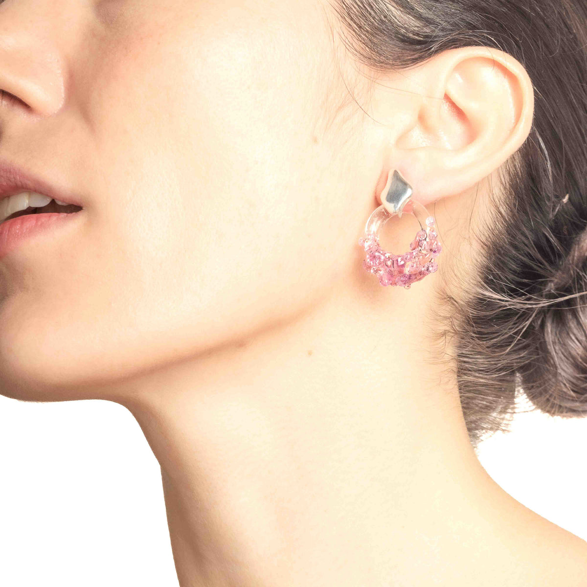 Aretes Onda S Rosado