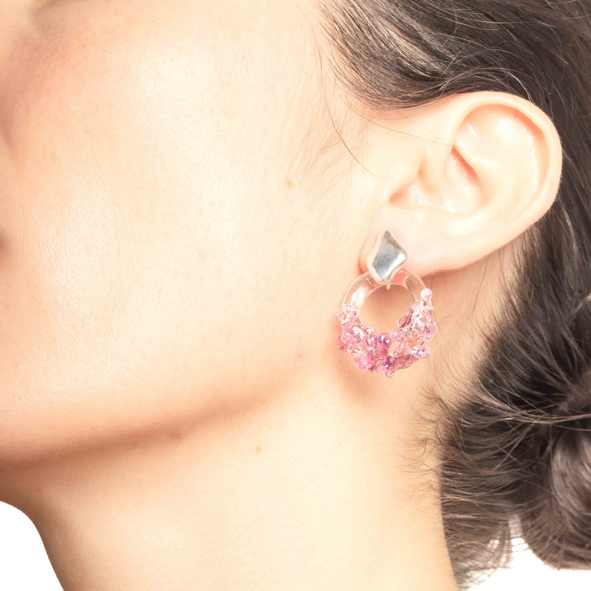 Aretes Onda S Rosado