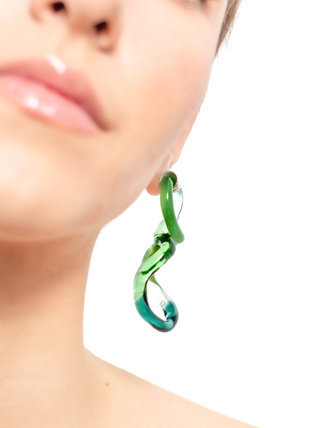 Aretes Interconexión L Verde Turquesa