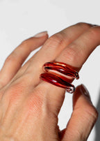 Anillo Soplo Remolino Rojo