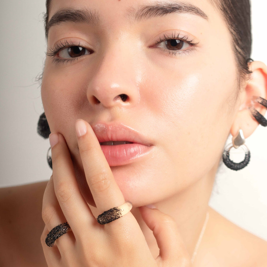 Aretes Onda S Negro