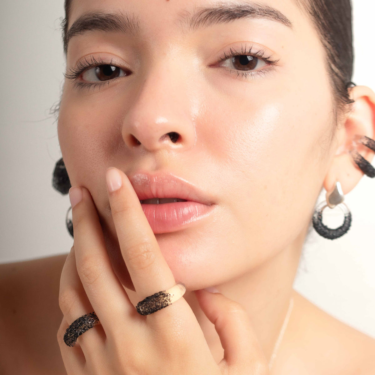 Aretes Onda S Negro