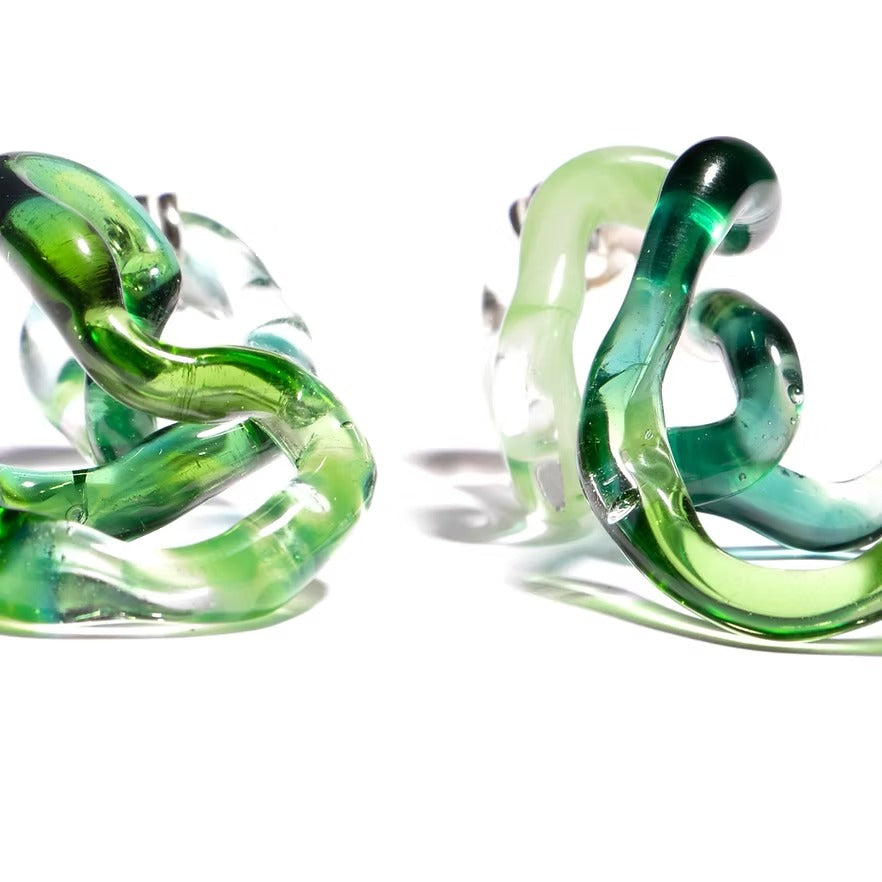 Aretes Interconexión L Verde Turquesa