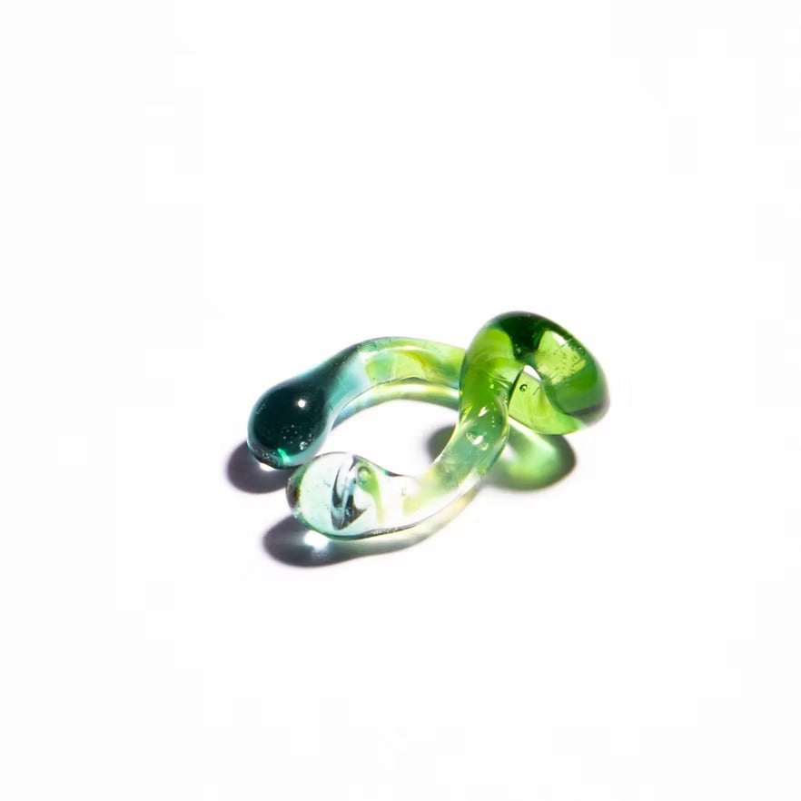 Earcuff Interconexión Verde Turquesa