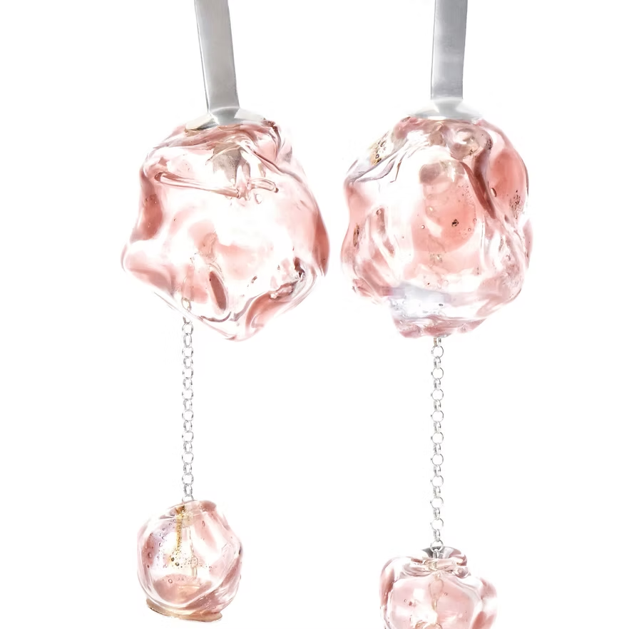 Aretes Soplo Doble Morado