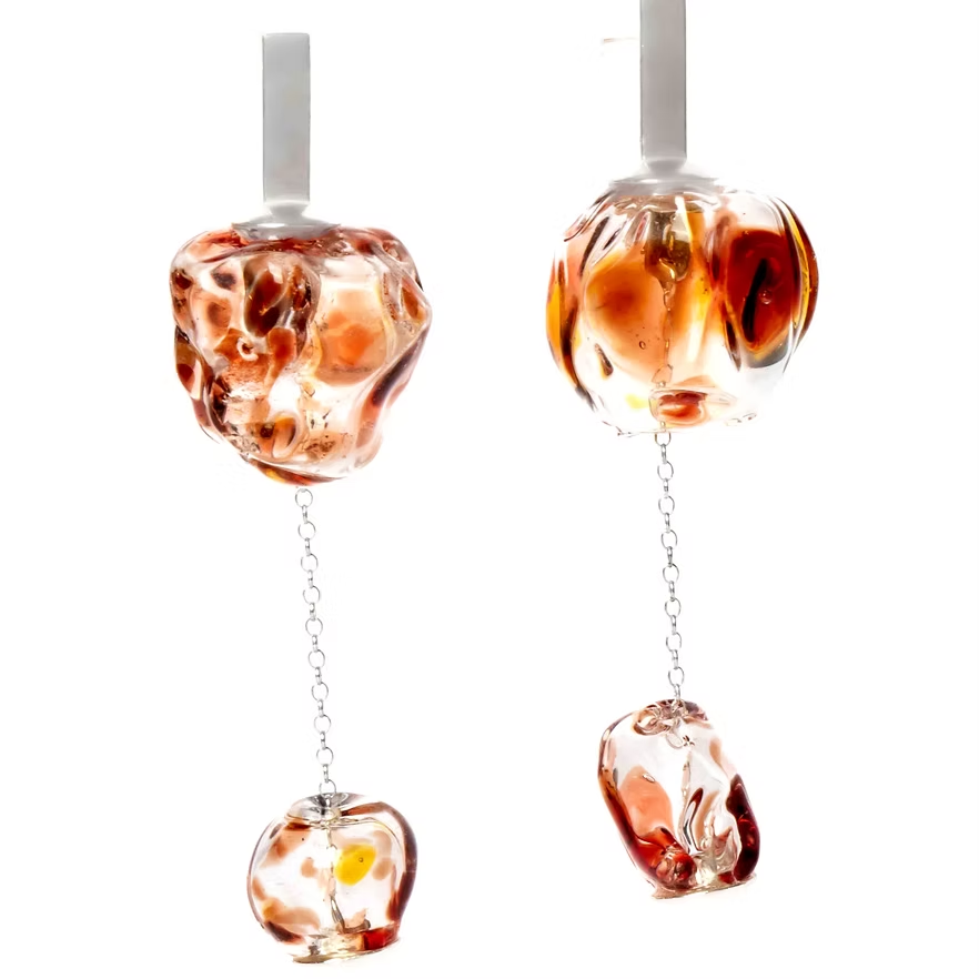 Aretes Soplo Doble Rojo