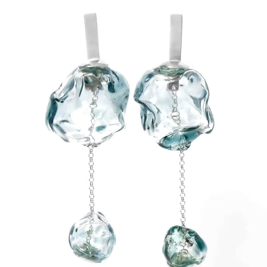 Aretes Soplo Doble Azul