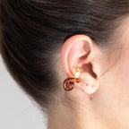 Earcuff Interconexión Ambarillo