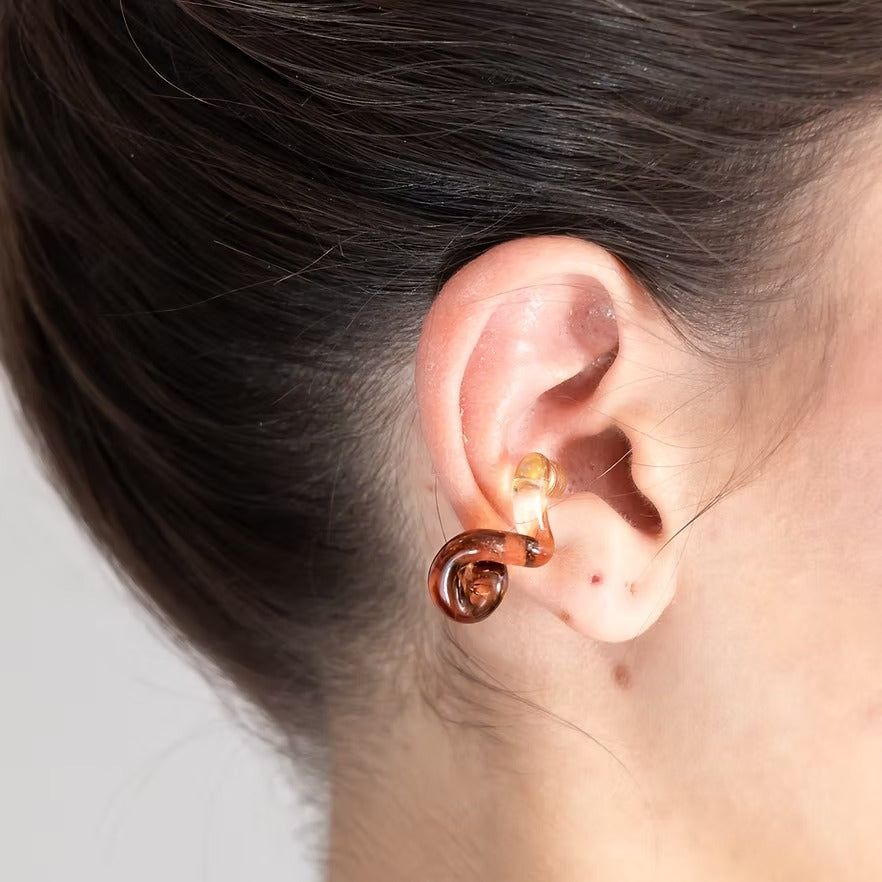 Earcuff Interconexión Ambarillo
