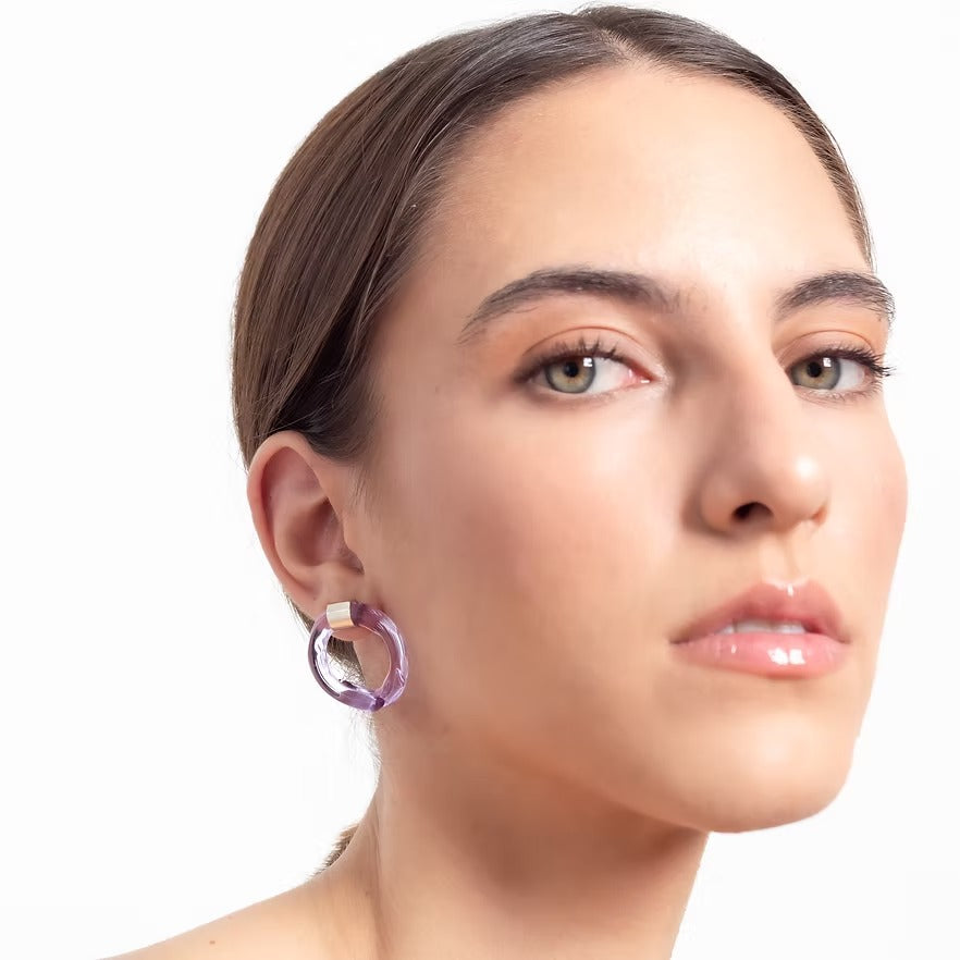 Aretes Remolino Lila