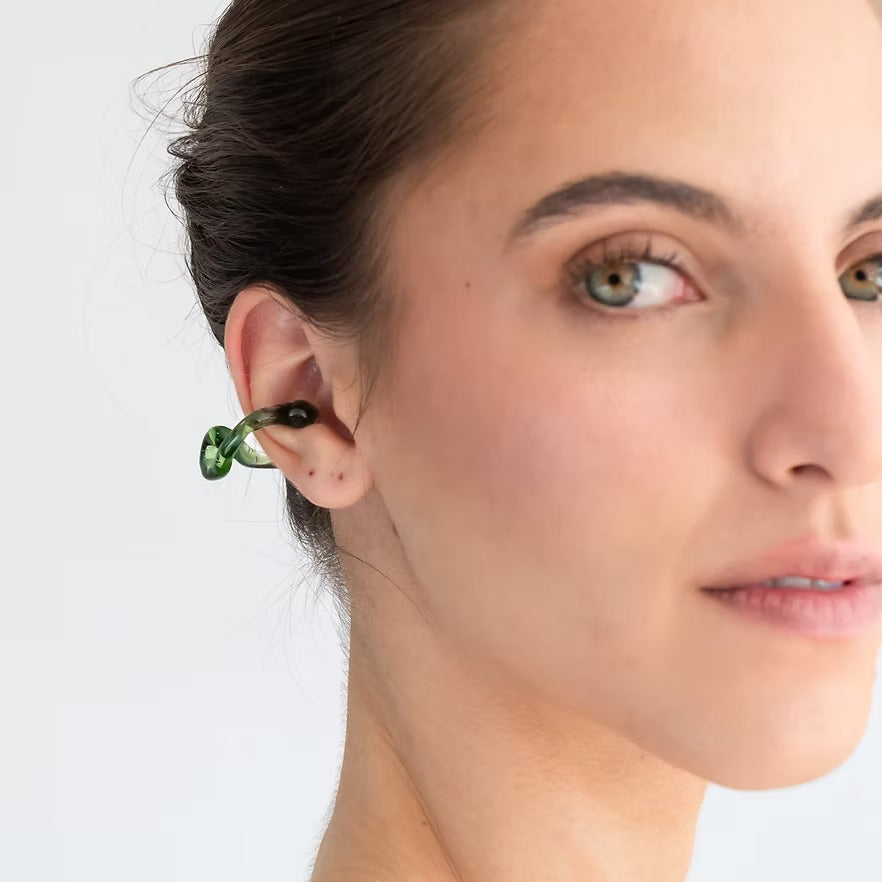 Earcuff Interconexión Verde Turquesa