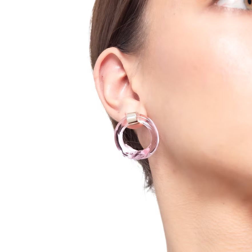 Aretes Remolino Rosado