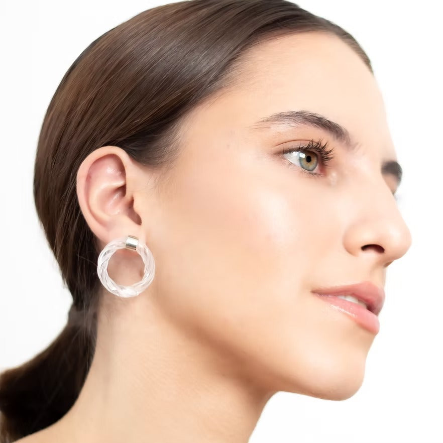 Aretes Remolino Blanco
