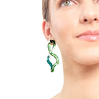Aretes Interconexión L Verde Turquesa