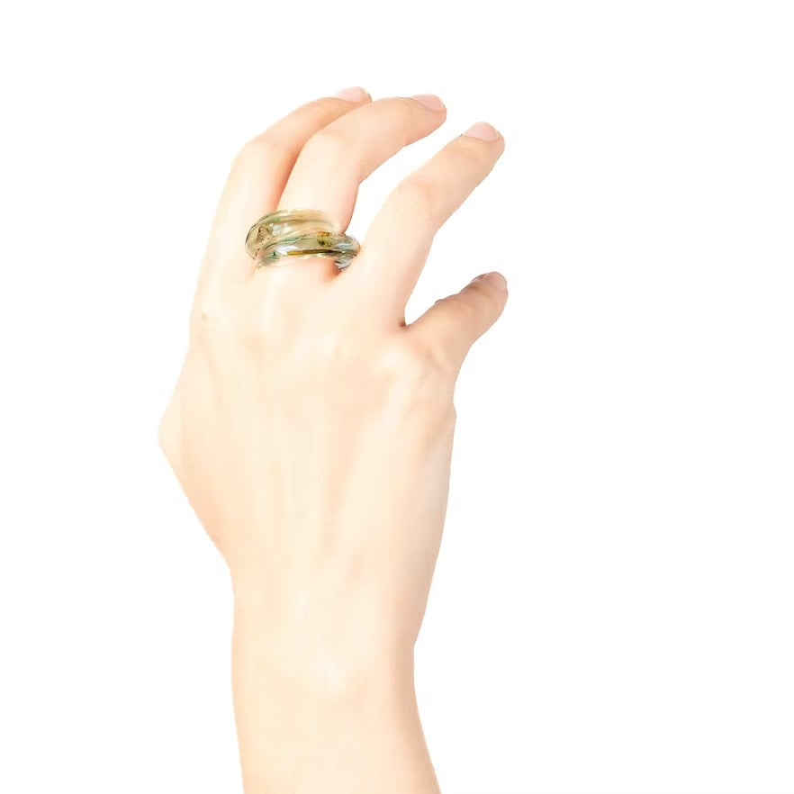 Anillo Soplo Remolino Verde