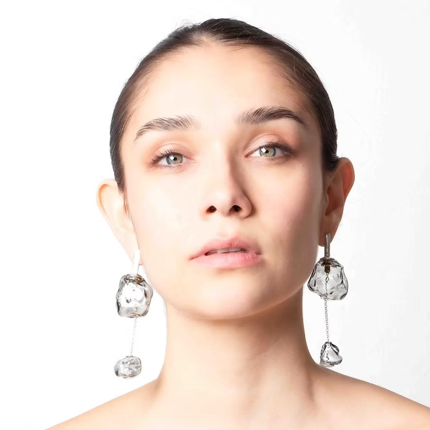 Aretes Soplo Doble Humo