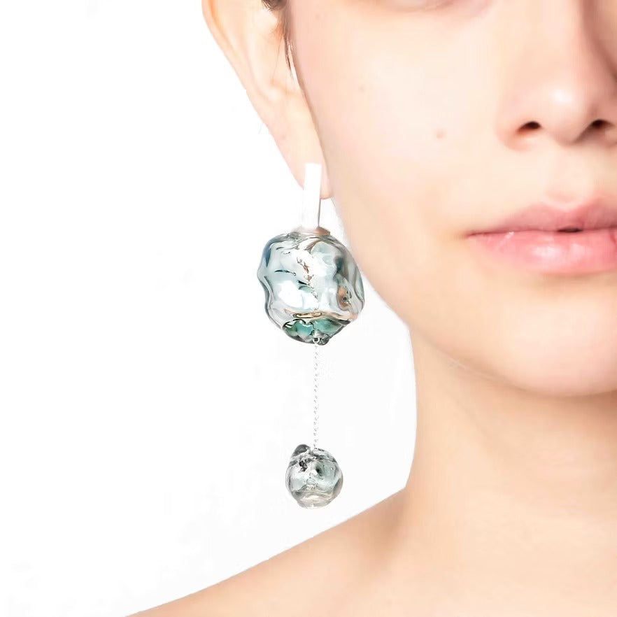 Aretes Soplo Doble Azul
