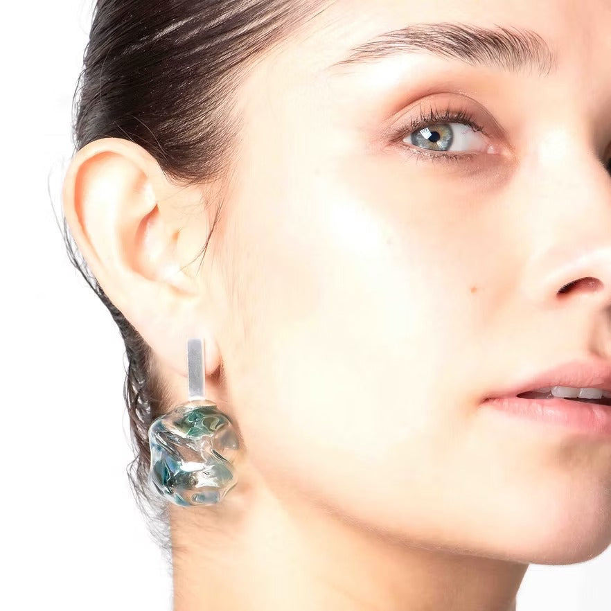 Aretes Soplo M Azul