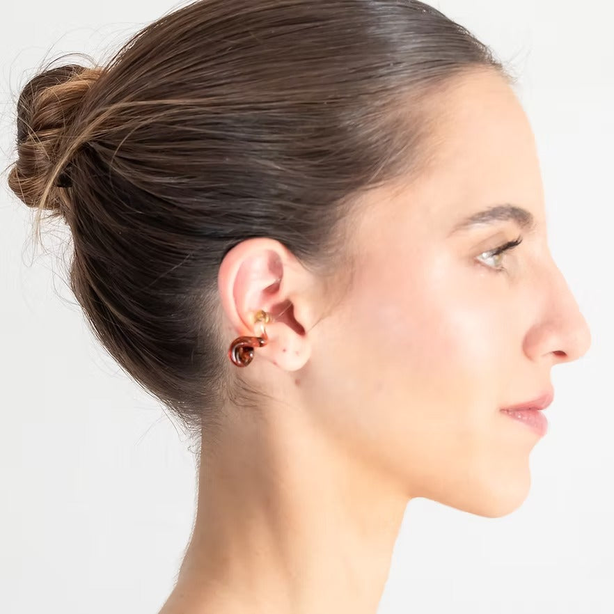 Earcuff Interconexión Ambarillo
