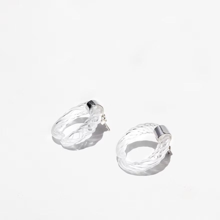 Aretes Remolino Blanco