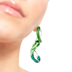 Aretes Interconexión L Verde Turquesa