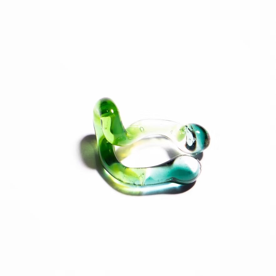 Earcuff Interconexión Verde Turquesa