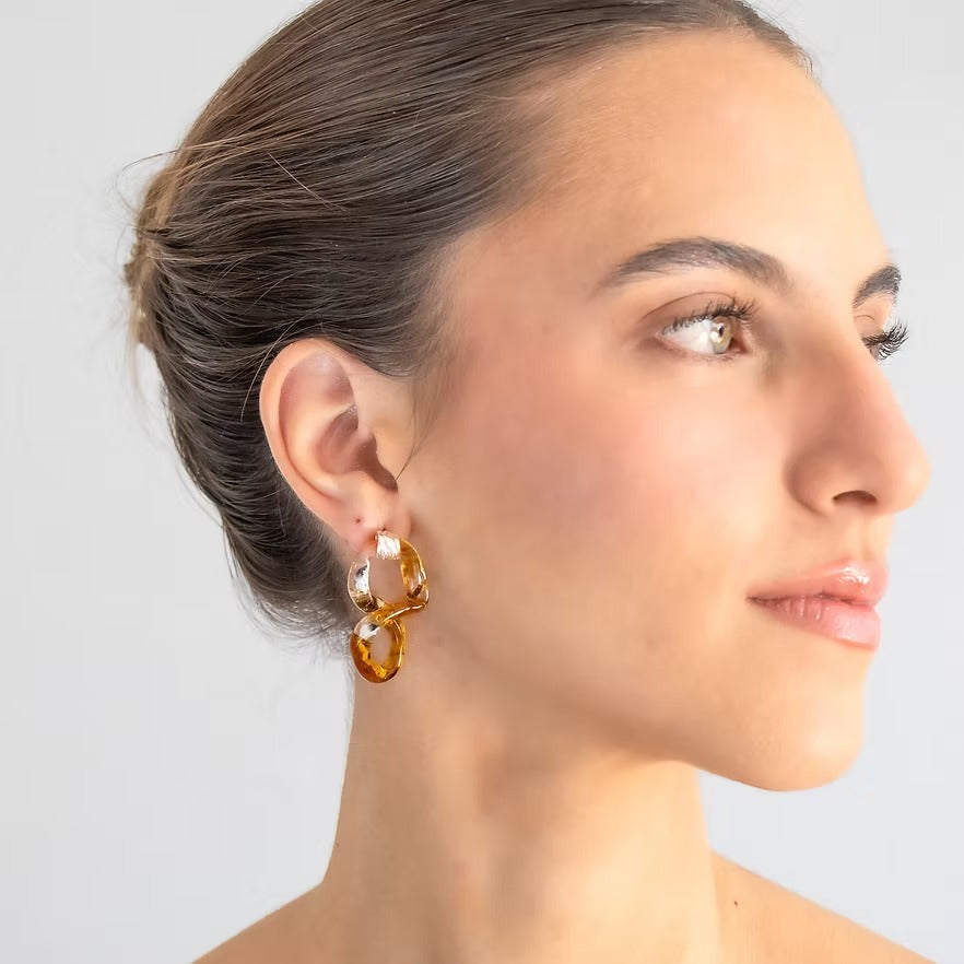 Aretes Interconexión M Ambarillo