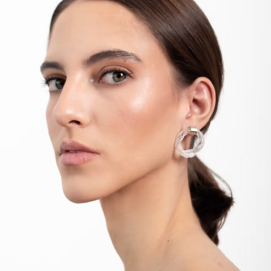 Aretes Remolino Blanco