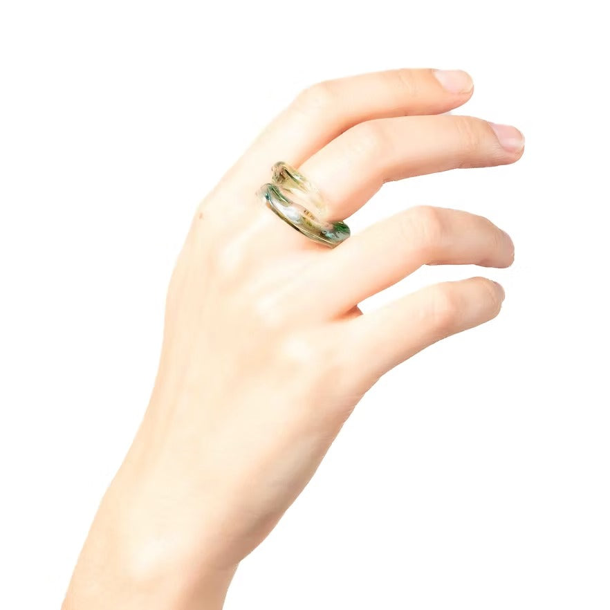 Anillo Soplo Remolino Verde