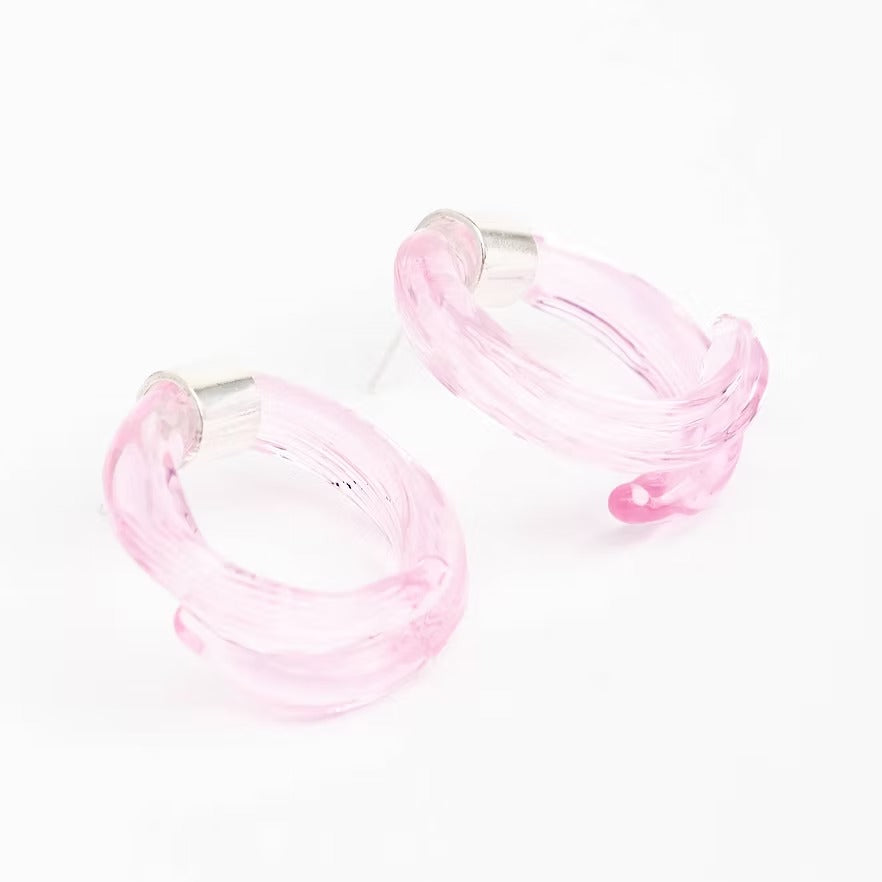 Aretes Remolino Rosado