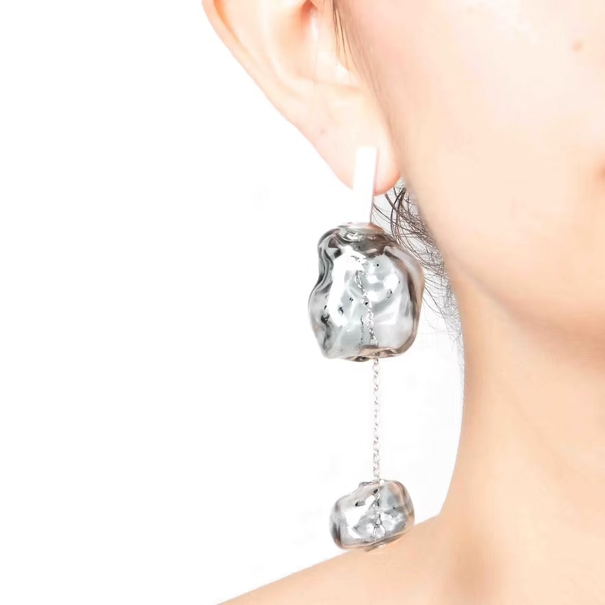 Aretes Soplo Doble Humo