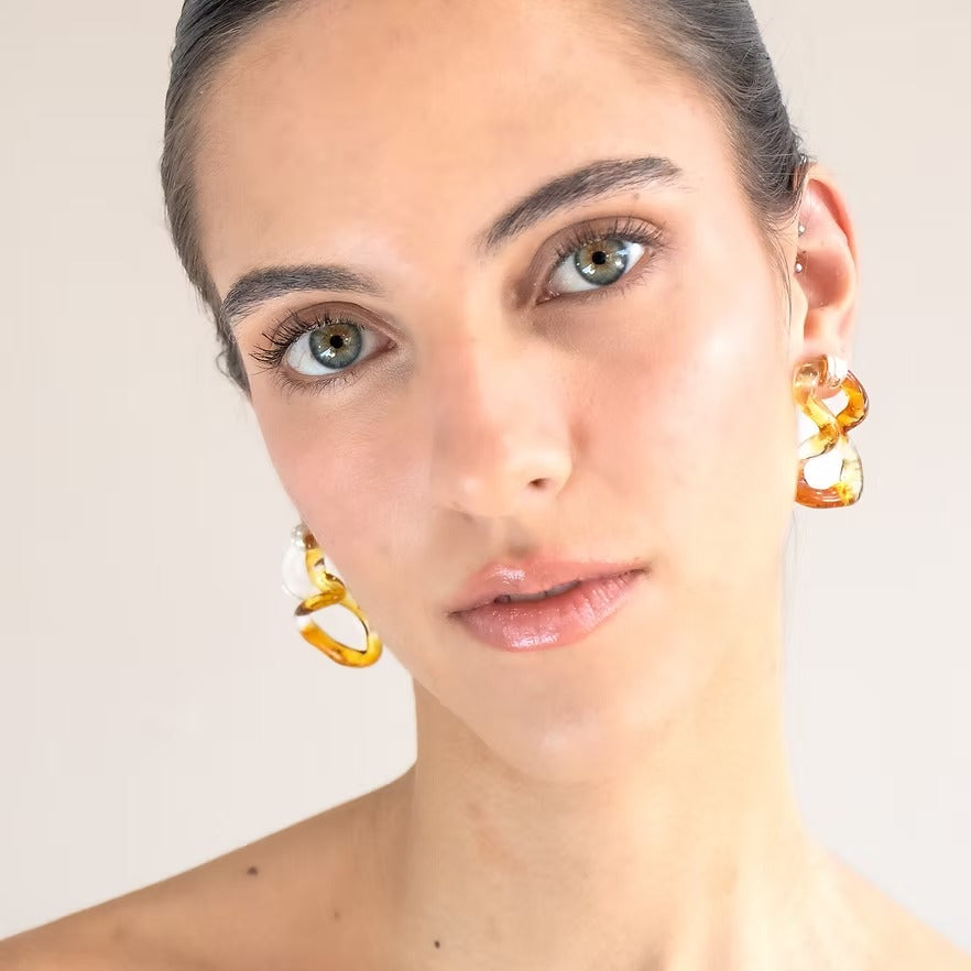 Aretes Interconexión M Ambarillo