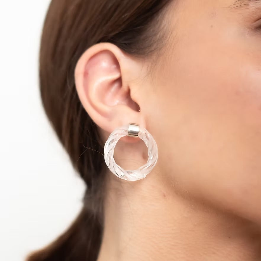 Aretes Remolino Blanco