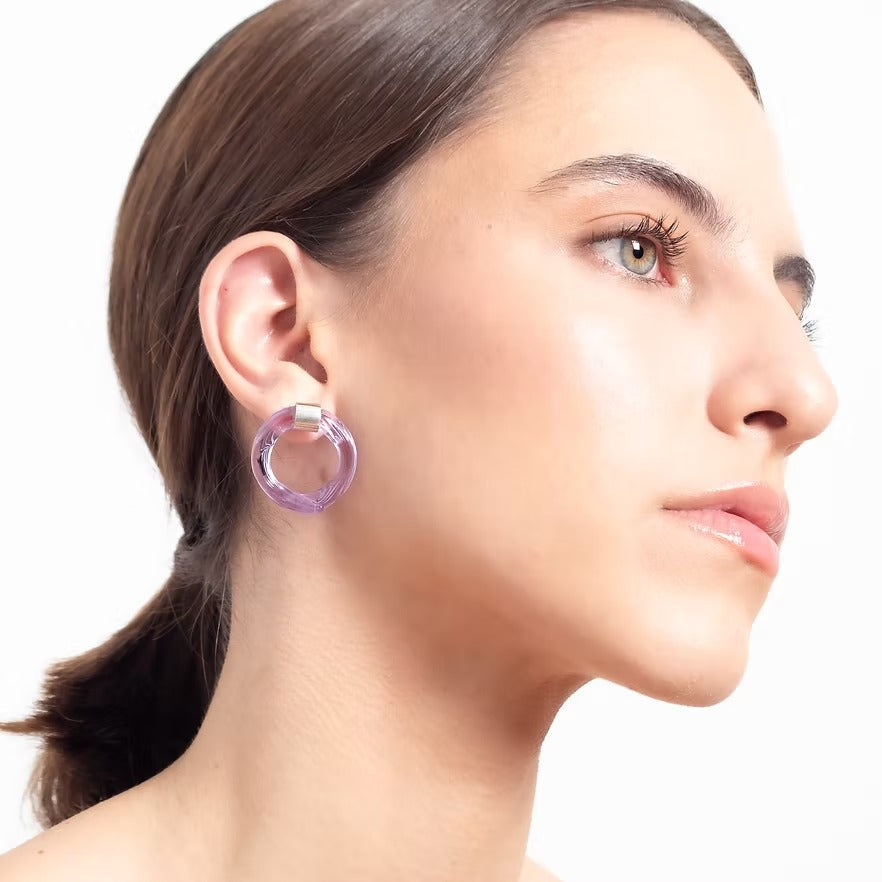 Aretes Remolino Lila