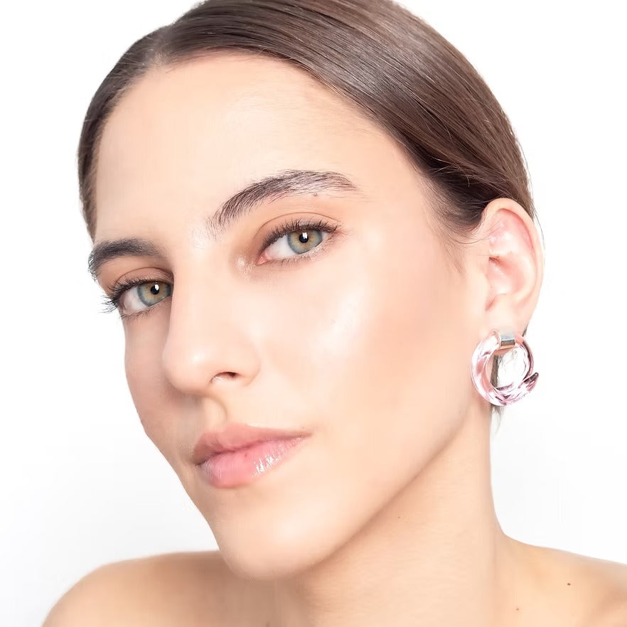 Aretes Remolino Rosado